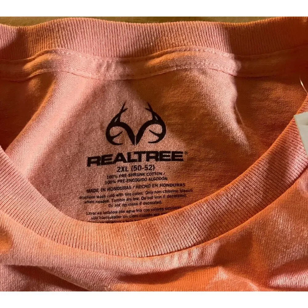 RealTree Men's Fishing Short Sleeve Orange T-Shirt